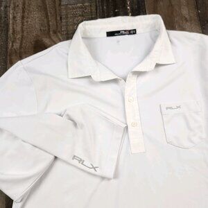 Mens RLX Ralph Lauren size XL White Long Sleeve Moisture Wicking Shirt